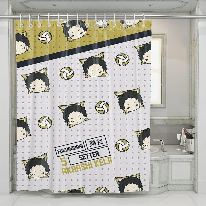 akaashi keiji setter of fukurodani shower curtains