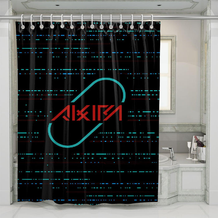 akira dot cyberpunk neon shower curtains