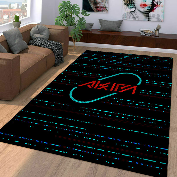 akira dot cyberpunk neon Living room carpet rugs