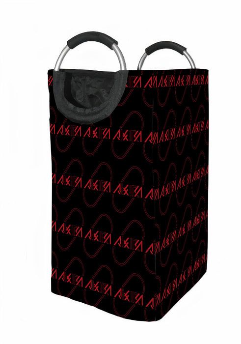 akira font red pattern cyberpunk Laundry Hamper | Laundry Basket