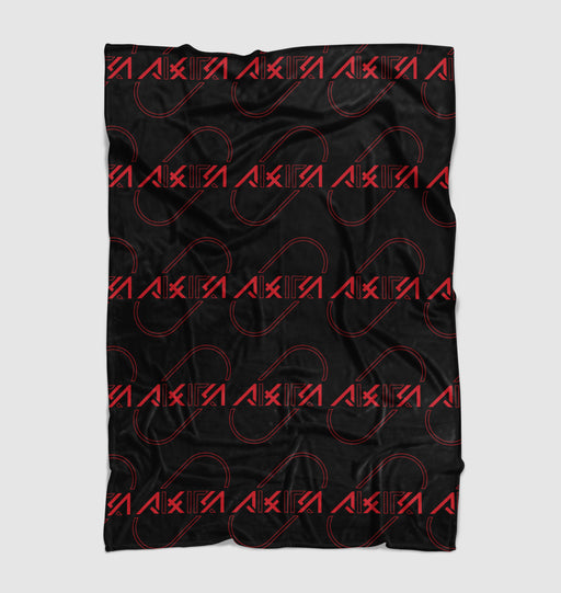 akira font red pattern cyberpunk Ultra soft fleece blanket