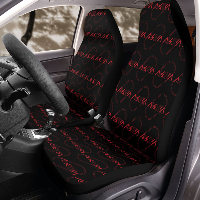 akira font red pattern cyberpunk Car Seat Covers