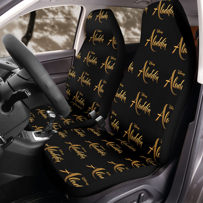 aladdin disney golden logo font Car Seat Covers