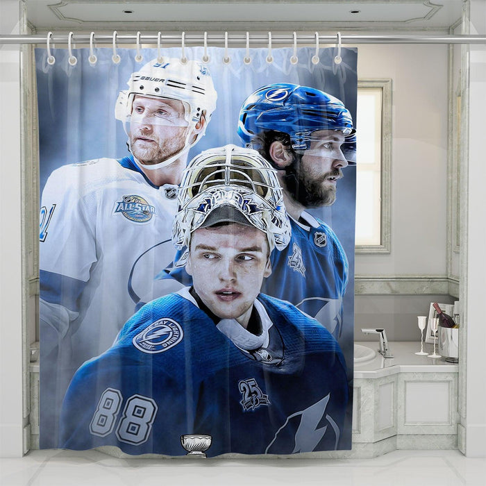 all stars of player tampa bay lightning shower curtains