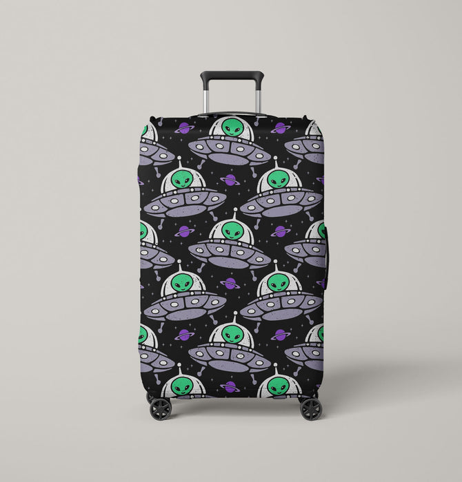 aliens in ufo in galaxy Luggage Cover | suitcase