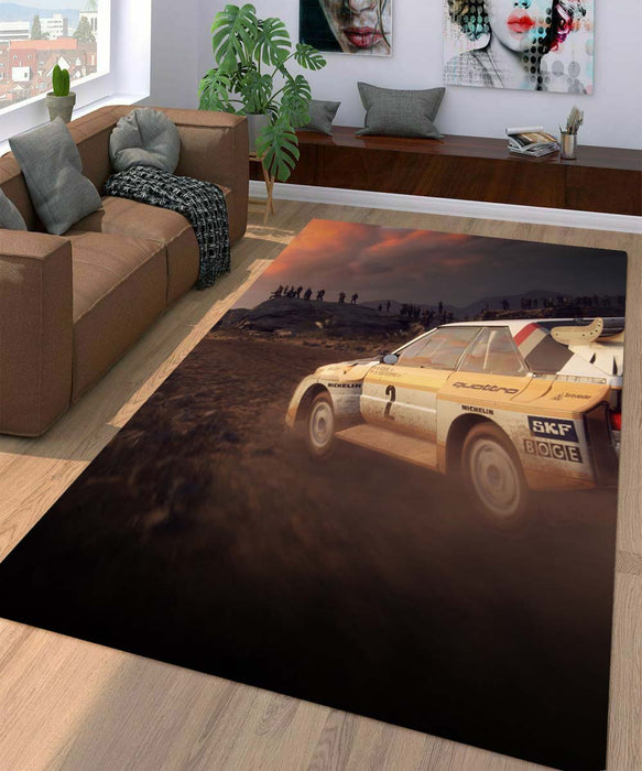 almost sunset rally offroad car racing Living room carpet rugs