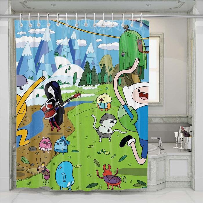 adventure time world shower curtains