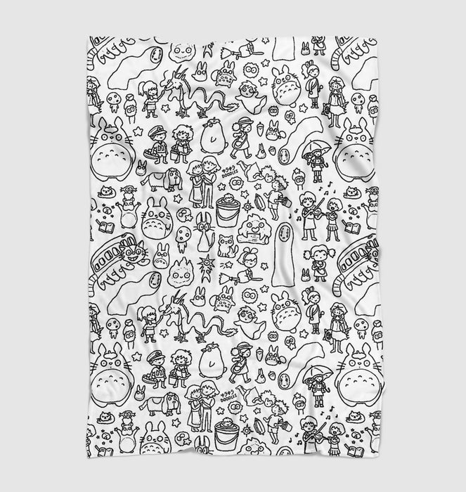 all about ghibli from ponyo to totoro Ultra soft fleece blanket