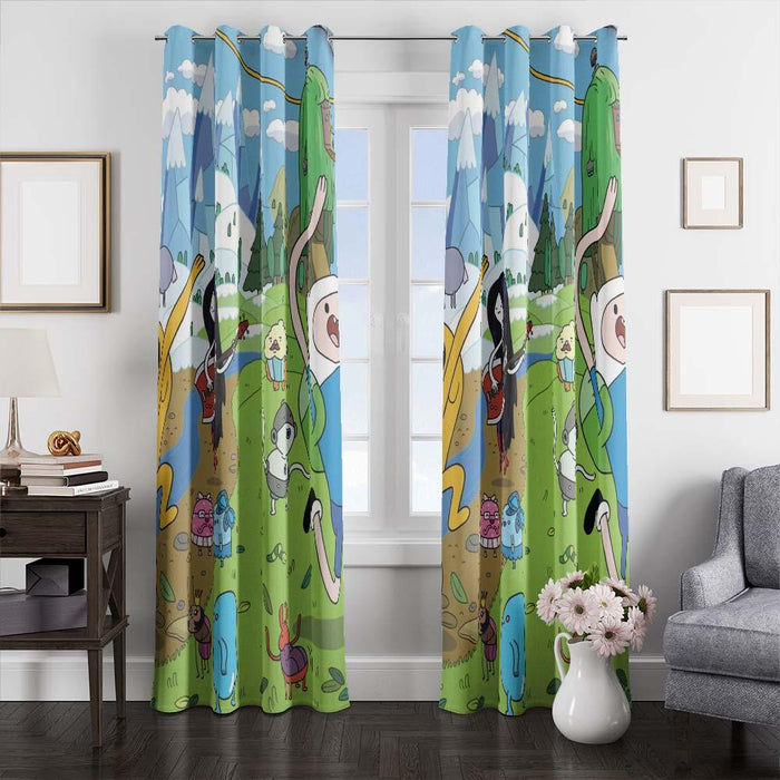 adventure time world window curtains