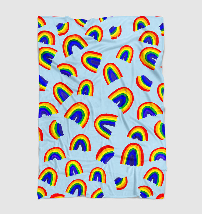 all over rainbow theme Ultra soft fleece blanket