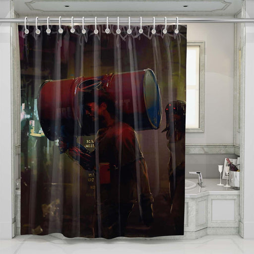 aesthetic cyberpunk concept shower curtains