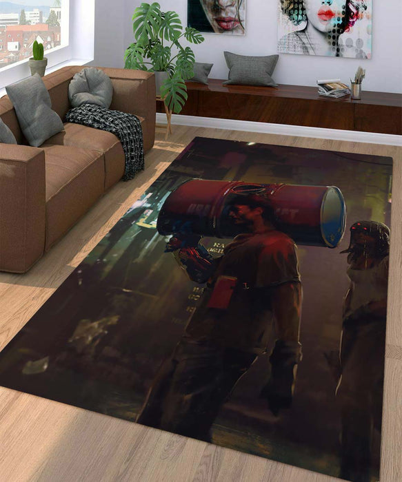 aesthetic cyberpunk concept Living room carpet rugs