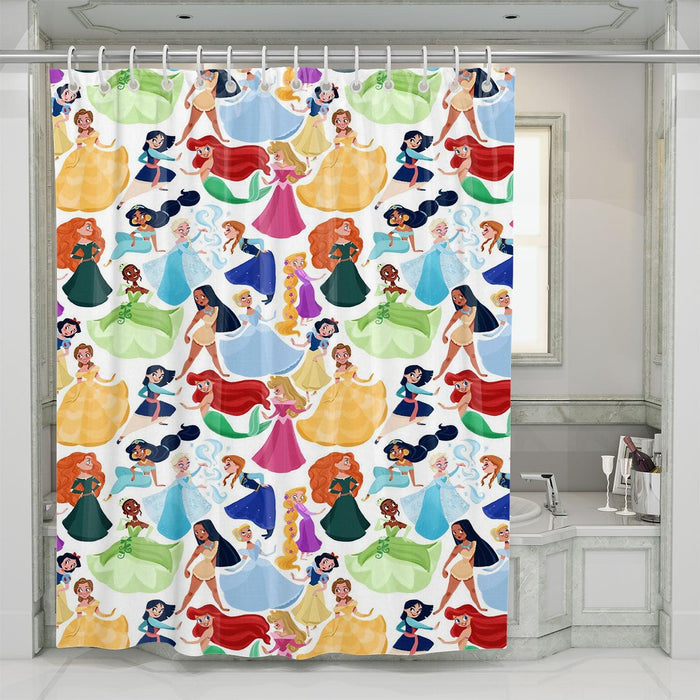 all princess from disney animation movies shower curtains