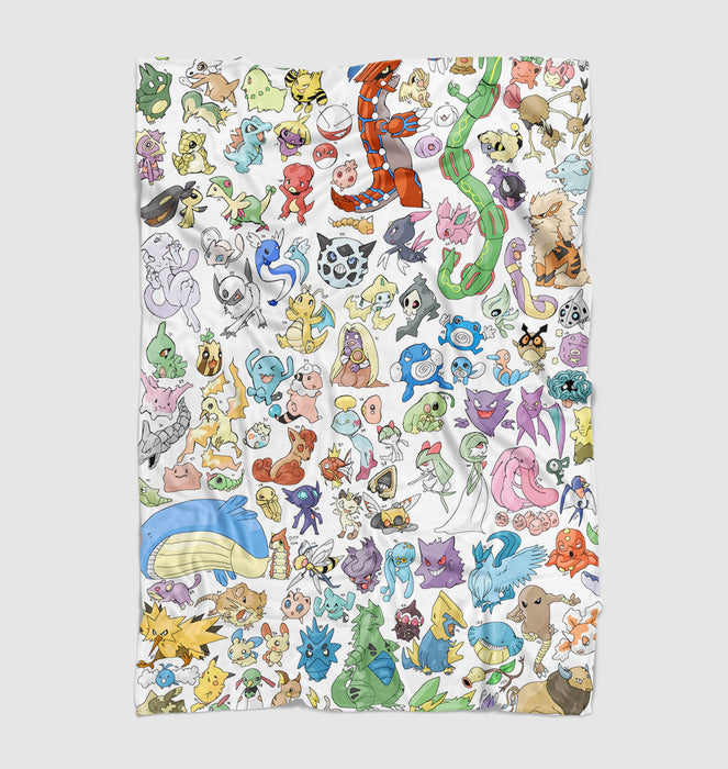 all species of pokemon Ultra soft fleece blanket