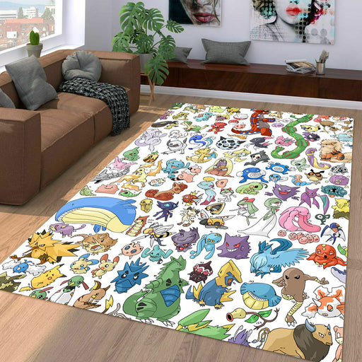 all species of pokemon Living room carpet rugs