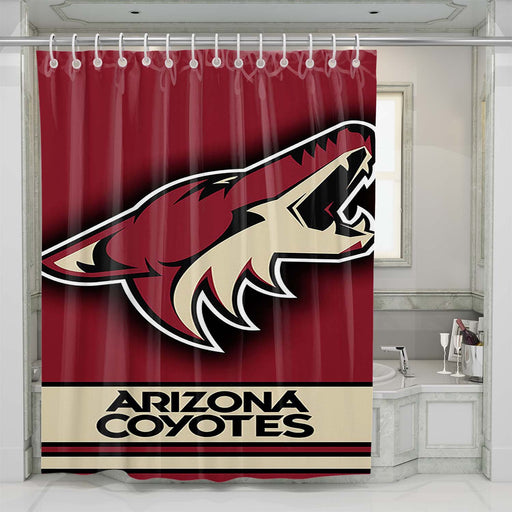 arizona coyotes nhl logo 2 shower curtains