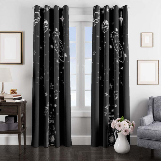 aethetic galaxy window curtains