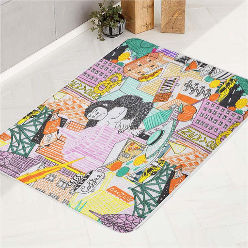 america invasion king kong pop art bath rugs