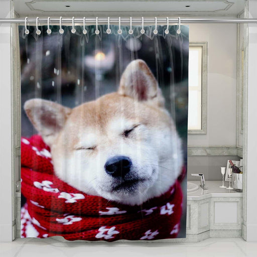 akita dog shower curtains