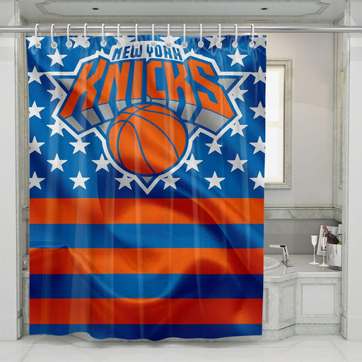 america flag new york knicks shower curtains