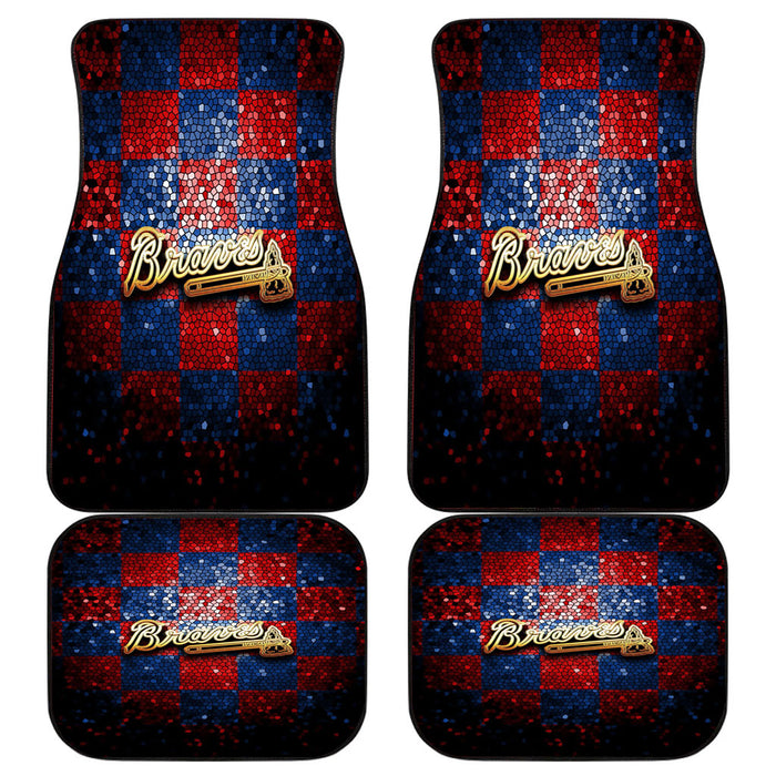 Atlanta Braves glitter logo Car floor mats Universal fit