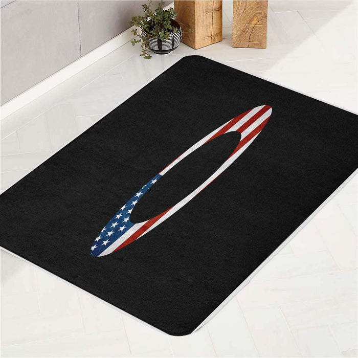 america flag oakley logo bath rugs