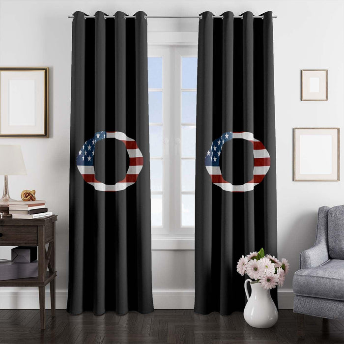 america flag oakley logo window Curtain