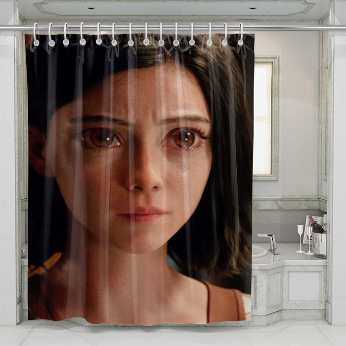 alita crying shower curtains