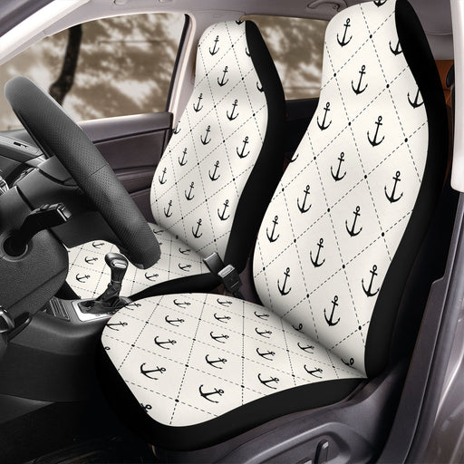 anchor dashes black and white Car Seat Covers