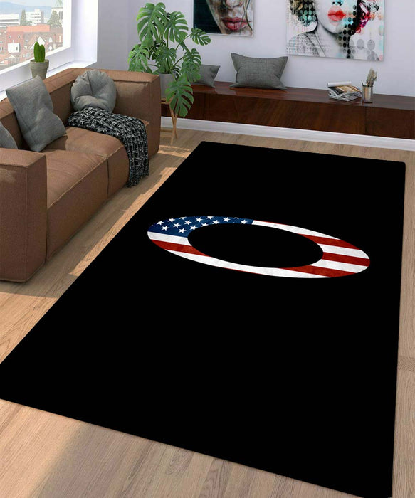 america flag oakley logo Living room carpet rugs