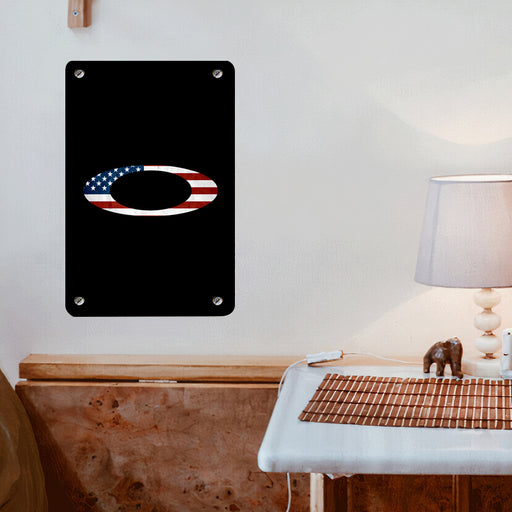 america flag oakley logo Poster Metal print wall art