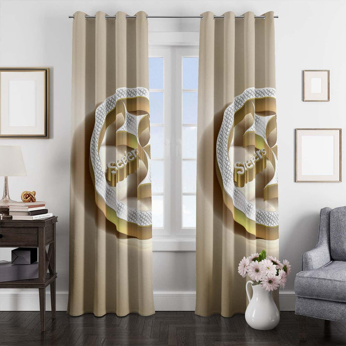 american football gold pittsburgh steelers window Curtain