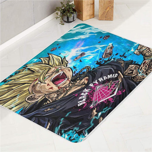 angry black pyramid dragon ball bath rugs