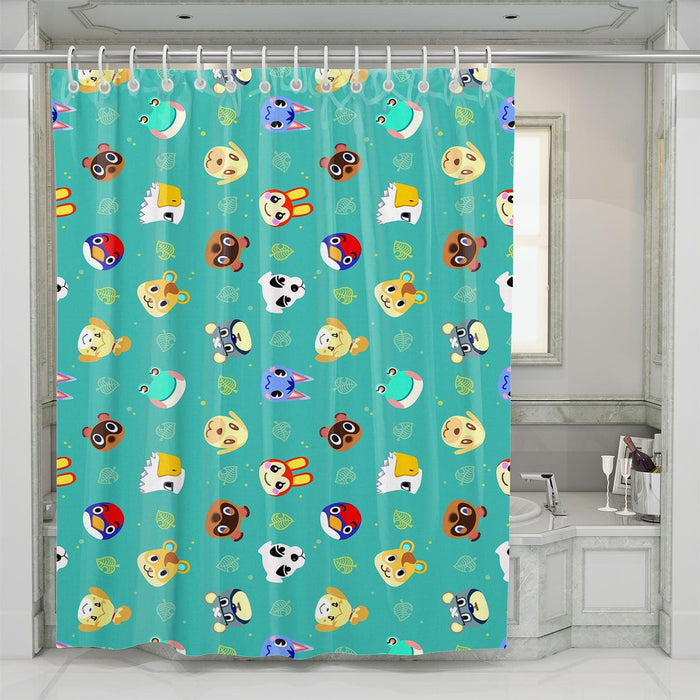 animal crossing character game shower curtains