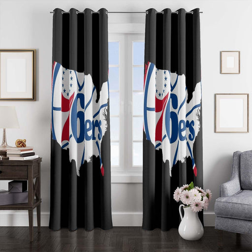 american of philadelphia 76ers window Curtain