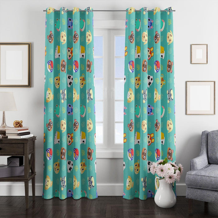 animal crossing character game window Curtain