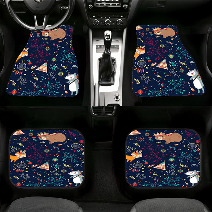 animal nature like bear in the night Car floor mats Universal fit