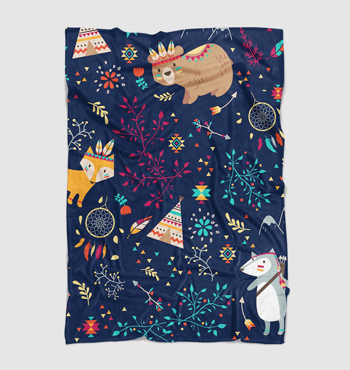 animal nature like bear in the night Ultra soft fleece blanket