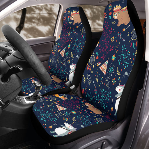 animal nature like bear in the night Car Seat Covers