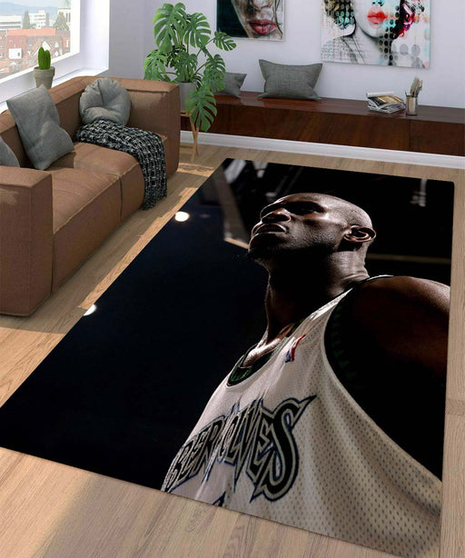 angry face from nba player Living room carpet rugs