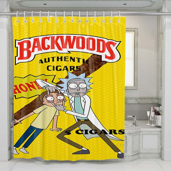 backwoods rick and morty 2 shower curtains