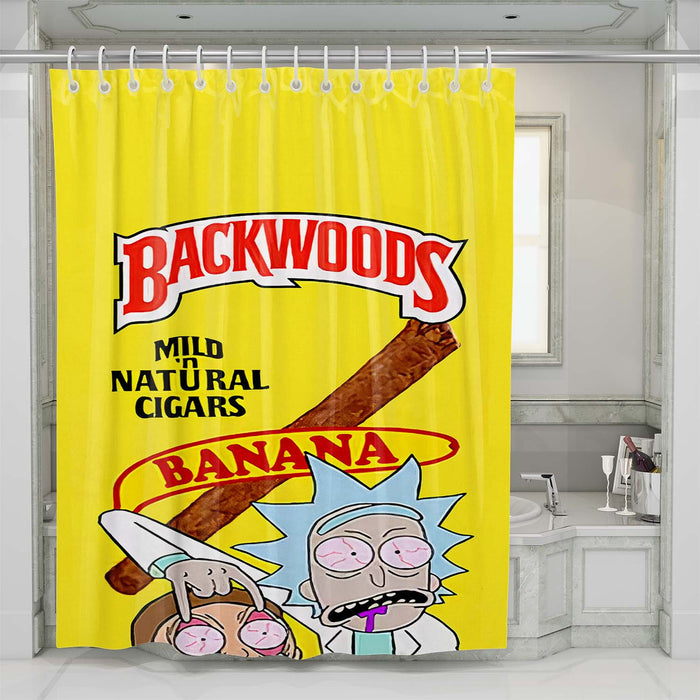 backwoods rick and morty shower curtains