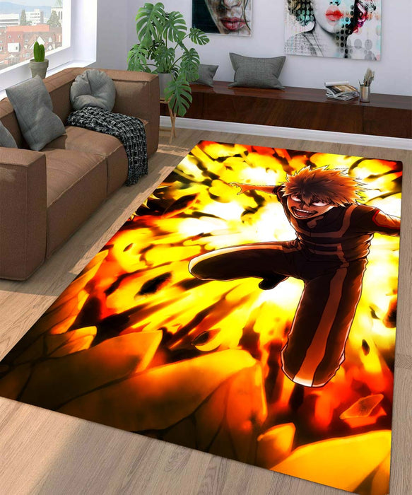 angry of bakugo from my hero academia Living room carpet rugs