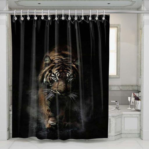 angry tiger shower curtains