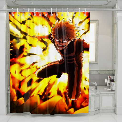 angry of bakugo from my hero academia shower curtains