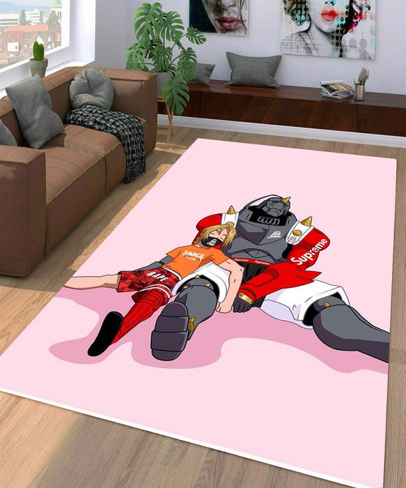 anime look so hypebeast with supreme Living room carpet rugs