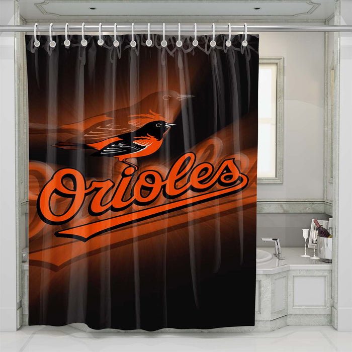 baltimore orioles logo 1 shower curtains