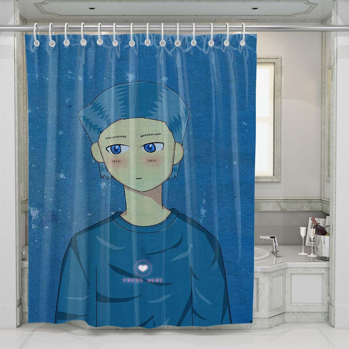 anime boy cute aesthetic shower curtains