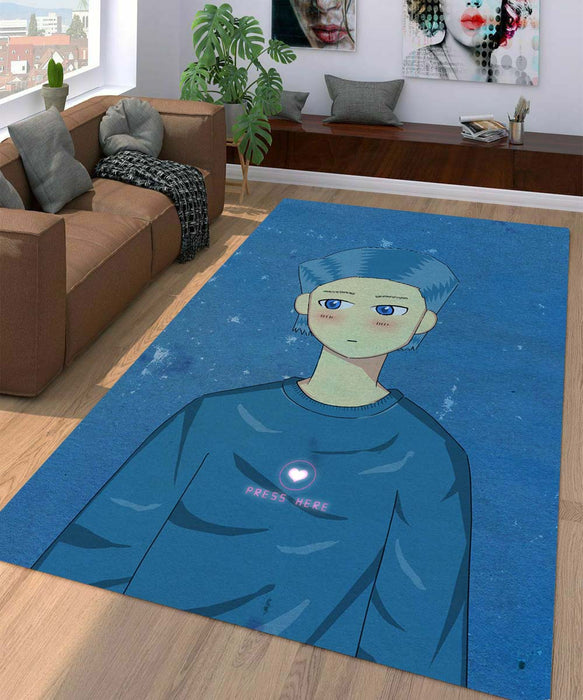 anime boy cute aesthetic Living room carpet rugs