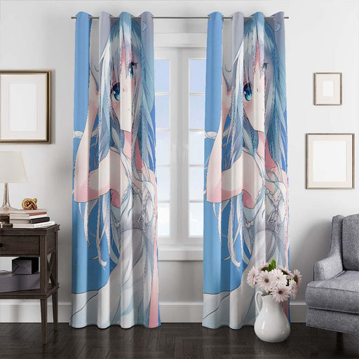 anime cute girl window curtains